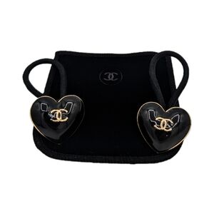 Chanel Beauté Black & Gold CC Hair Scrunchies | VIP GWP | Curated Pair w/ Pouch